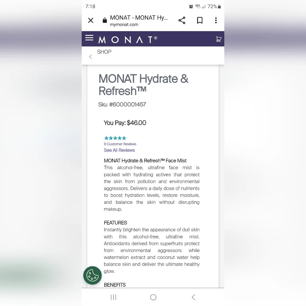 NEW Monat - Hydrate & Refresh Face Mist
